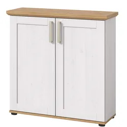KOMMODE weiß Lärche, Eiche Artisan 84 cm, Highboard Landhaus Stil