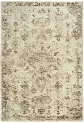 NAVATEXTURA Euphoria Ivory/Rust Medallion Wool Rug
