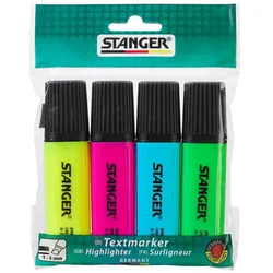 STANGER Textmarker gelb, pink, blau, grün