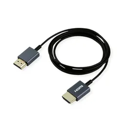 Roline HDMI-Koaxialkabel 8K60 ST/ST 2.0m (2 m), Videokabel, Schwarz
