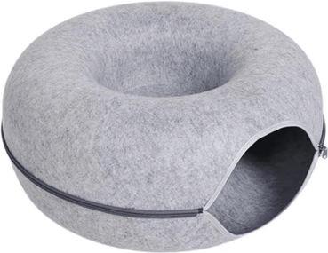 Inspire Curations Cozy Tunnel Donut Cat Bed & Interactive Felt Play House light Gray m 50cm