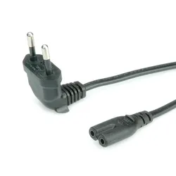 ROLINE Netzkabel Euro-Stecker (abgewinkelt) auf C7, 2pol., schwarz, 1,8 m