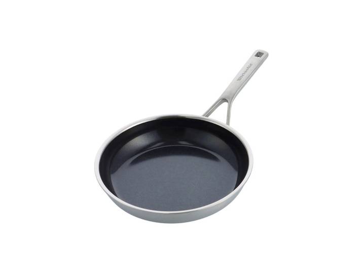 KitchenAid Bratpfanne 3-Ply Stainless Steel, Schwarz, Edelstahl, Metall, rund, Kochen, Pfannen, Bratpfannen