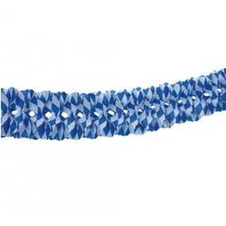 20x Großraumgirlande aus Papier Ø 16 cm · 10 m `Bayrisch Blau` schwer entflammbar Oktoberfest