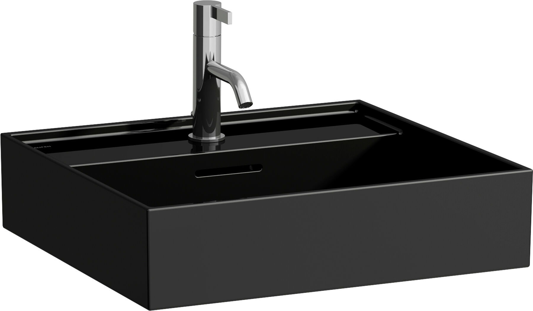 Laufen Vasque à Kartell H8163320201041 , 50x46cm, noir, superl. & Hahnl., Céramique saphir