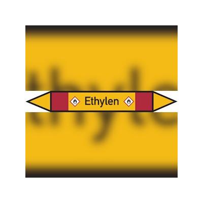 Rohrleitungskennzeichen Ethylen - 100x15 mm Folie selbstklebend