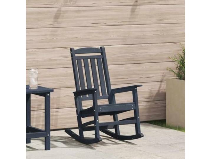 ZQQLVOO Garten-Schaukelstuhl Marineblau HDPE Outdoor Sitzmöbel für Terrasse Wetterfestes HDPE, leicht zu reinigen, modernes Design, vielseitig, stabil