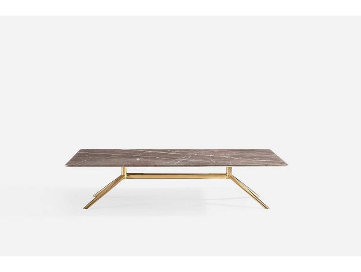 JVmoebel Couchtisch Marmor Couchtisch in Braun mit goldenen Füßen und Naturstein-Design (Packung), Made in Europa