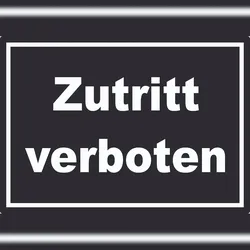 HB-Druck Zutritt verboten Aufkleber weiß-schwarz A1 (594x841mm)