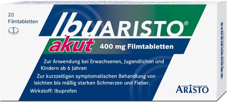 Ibuprofen Ibuaristo akut 400 mg Filmtabletten gegen Schmerzen