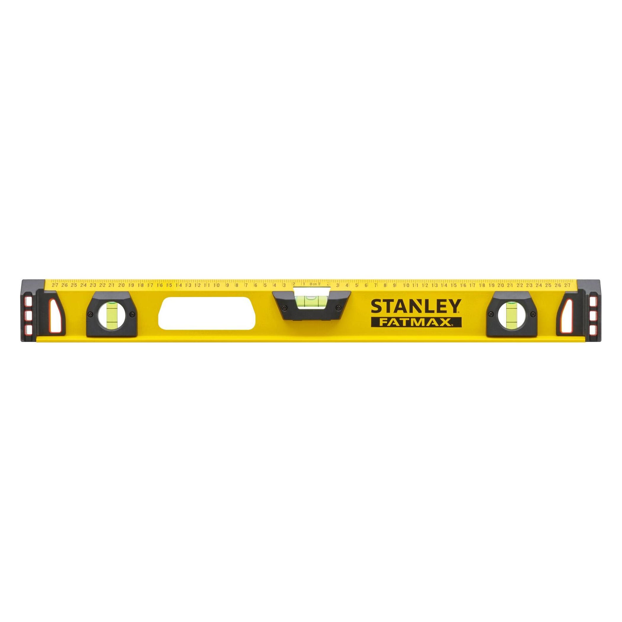 Stanley FatMax I-Profil Wasserwaage II (60 cm Länge, 2 vertikale Libellen/1 horizontale Libelle, Alu (60 cm) (1-43-553)