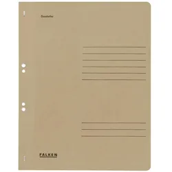 Falken 80003916 Ösenhefter für DIN A4, 250g/m2 Manila-RC-Krt., 1/1 Vorderd., kaufm./Behördenheftung - Grau