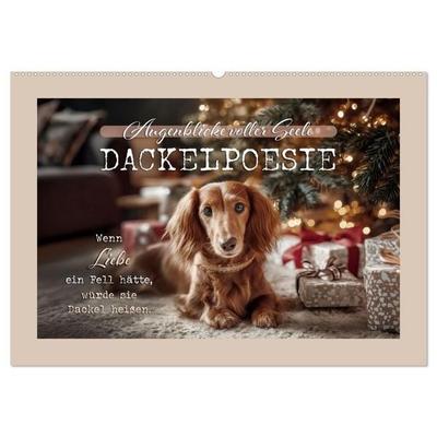 Dackelpoesie - Augenblicke voller Seele (Wandkalender 2027 DIN A2 quer), CALVENDO Monatskalender