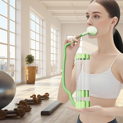 Healfit Counter Compact Breathing Trainer, Lung Capacity Workout Device, Portable Muscle Exerciser For Adults, Women, Men, Gym Fitness blue