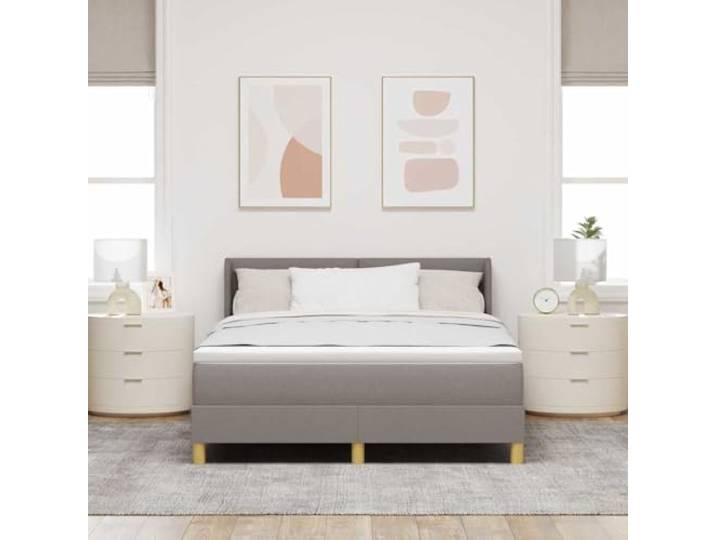 KTHLBRH Doppelbett Taupe 190 x 140 cm Stoff Verstellbares Kopfteil aus massivem Kiefernholz, Lattenrost, 280 kg Kapazität