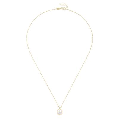 Goldkette LUIGI MERANO "Kleeblatt-Anhänger mit Perlmutt, Gold 375", gold (perlmutt), Halsketten, Damen, 42cm, Gelbgold 375, Goldkette