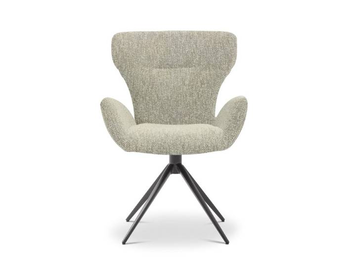 Musterring JustB! SP150 Schalensessel - in verschiedenen Bezugs-und Gestellvarianten - Jaquard Lodge grey - Stativgestell Metall Lack schwarz - inkl. Drehfunktio Drehfunktion, Rückholfunktion Modern, Skandinavisch