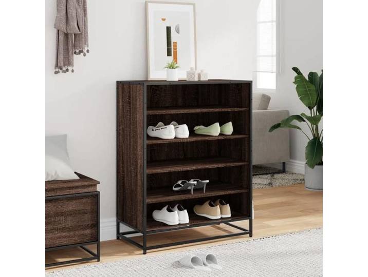 Sarazyj®Magasin à Chaussures - Brun Meuble à chaussures - Chêne marron - bois d'ingénierie et métal - 54584