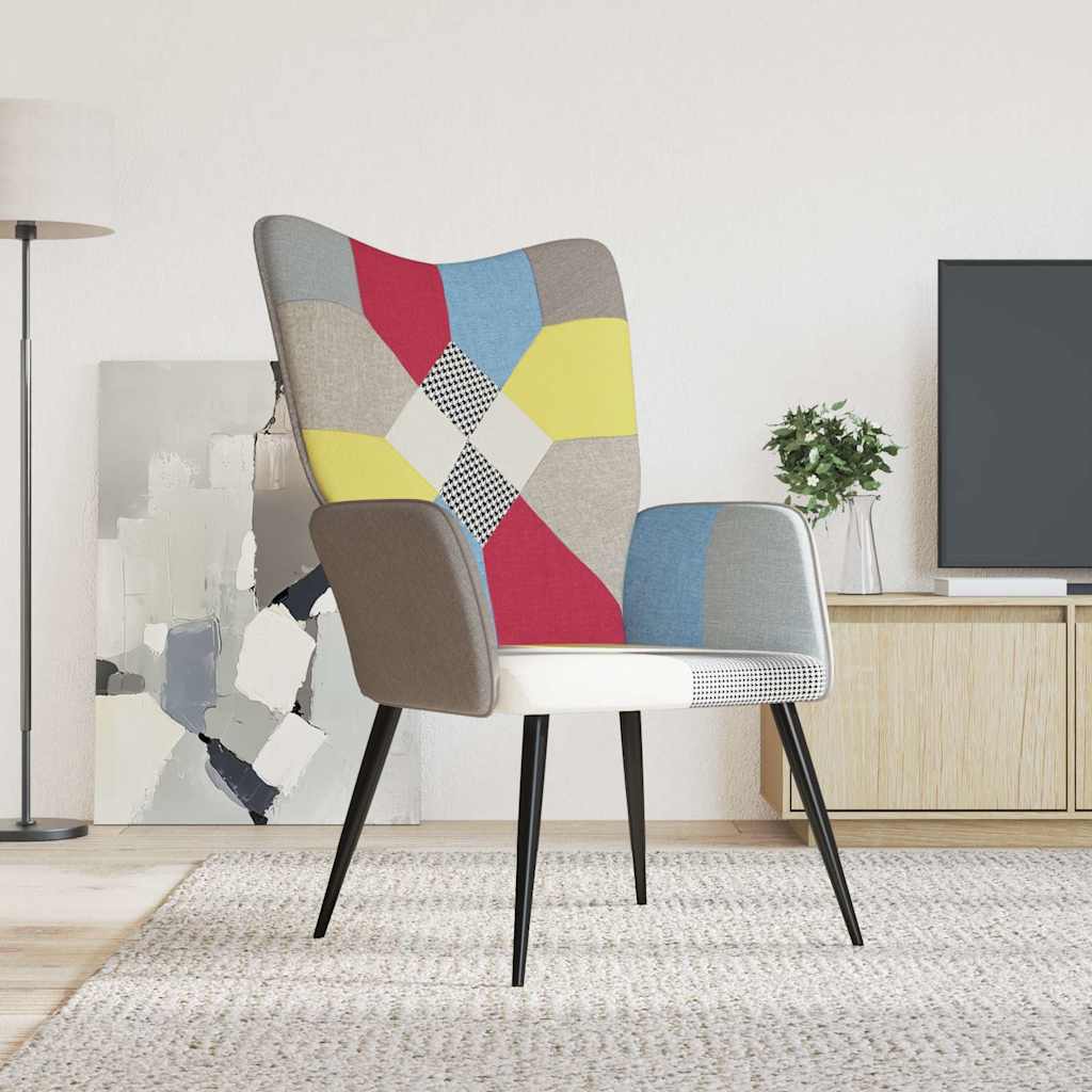 vidaXL Silla de relax de tela patchwork Multicolor
