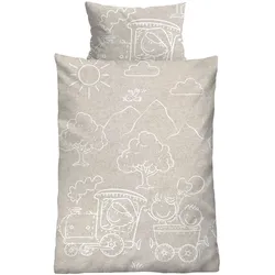 Bettwäsche MELANGE kitt (LB 200x135 cm) - beige - LB 200x135 cm