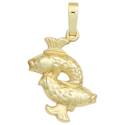 Sternzeichenanhänger JOBO "Anhänger Sternzeichen", gold (gelbgold 333), Schmuckanhänger, Damen, Fische, Gelbgold 333, 333 Gold