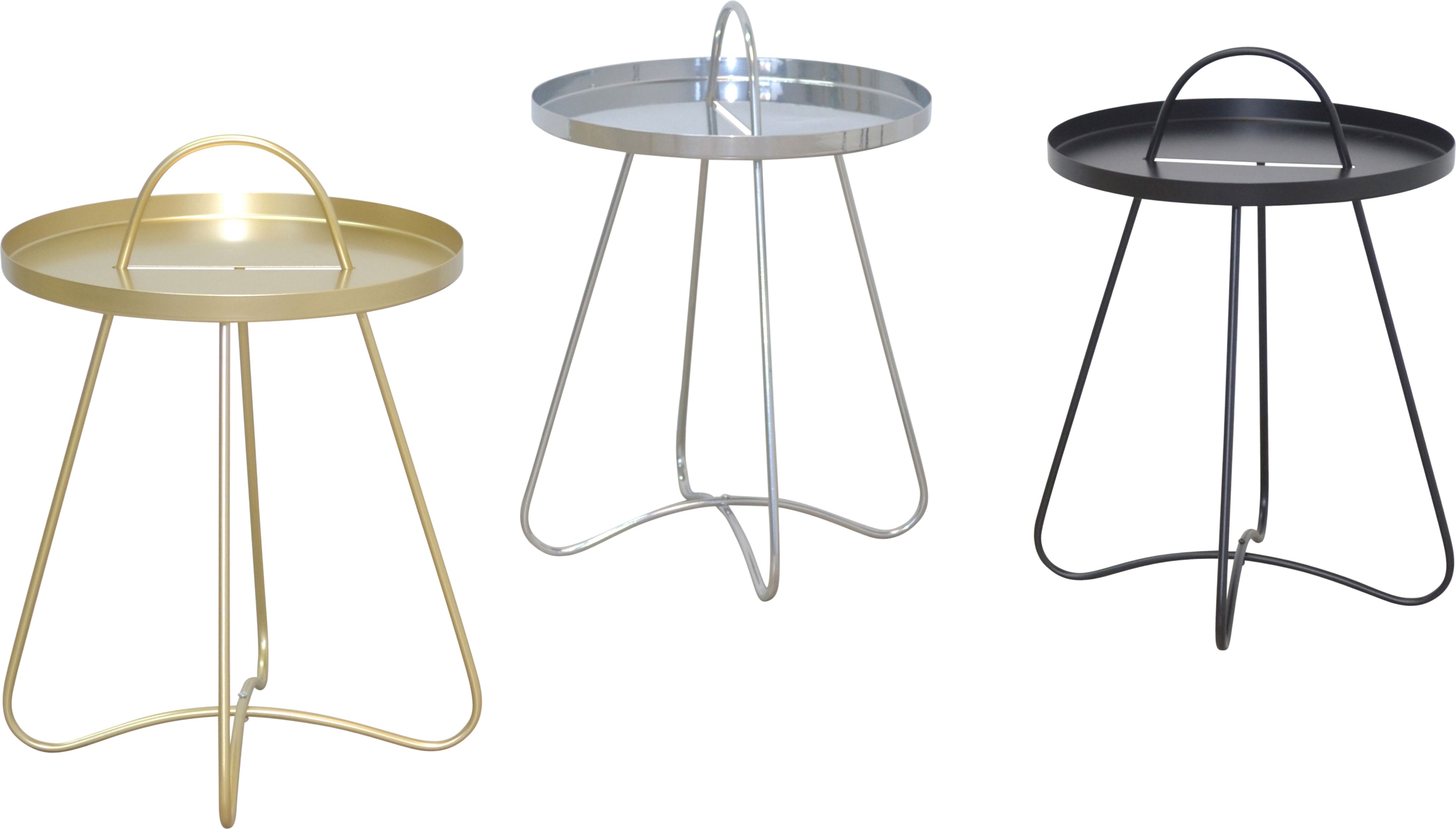 Beistelltisch, silber (silberfarben, silberfarben, silberfarben), B:40cm H:57cm T:40cm, HOFMANN LIVING AND MORE, Tische, Beistelltisch, Metallplatte silberfarben, silberfarben, silberfarben B/H/T: 40cm x 57cm x 40cm