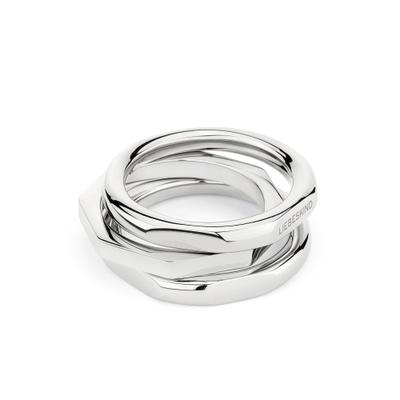 Ring-Set LIEBESKIND BERLIN "Schmuck Geschenk Edelstahl Ring Urban Chic" Gr. 58, silber (silberfarben), Fingerringe, Damen, 58, Edelstahl, 3mm