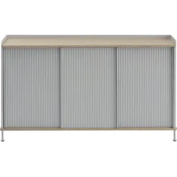 Enfold Schrank 148 cm grau mit Tischplatte aus Eiche