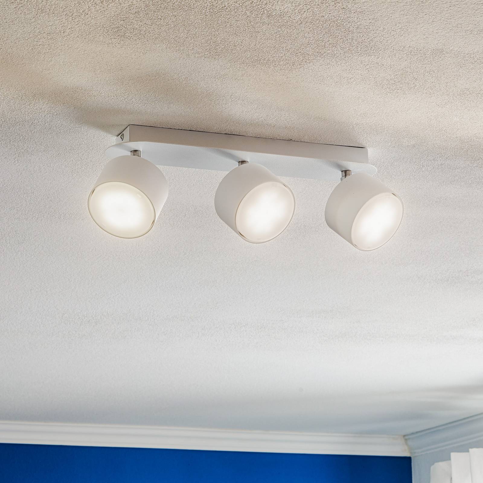 Deckenstrahler Cloudy dreiflammig weiß Eko-Light, dimmbar, weiß / opal, für Wohn- / Esszimmer, Metall, Modern, Strahler