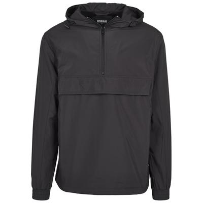 Anorak URBAN CLASSICS "Urban Classics Herren Basic Pull Over Jacket", Herren, Gr. S, schwarz, 100% Polyester, Mäntel