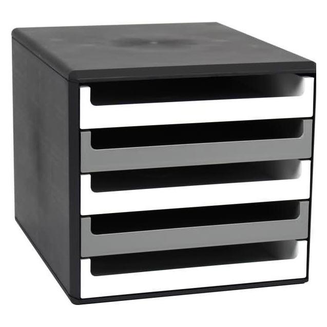 Metzger&Mendle Schubladenbox 5 Schüber anthrazit/weiss-dunkelgrau (30057665)