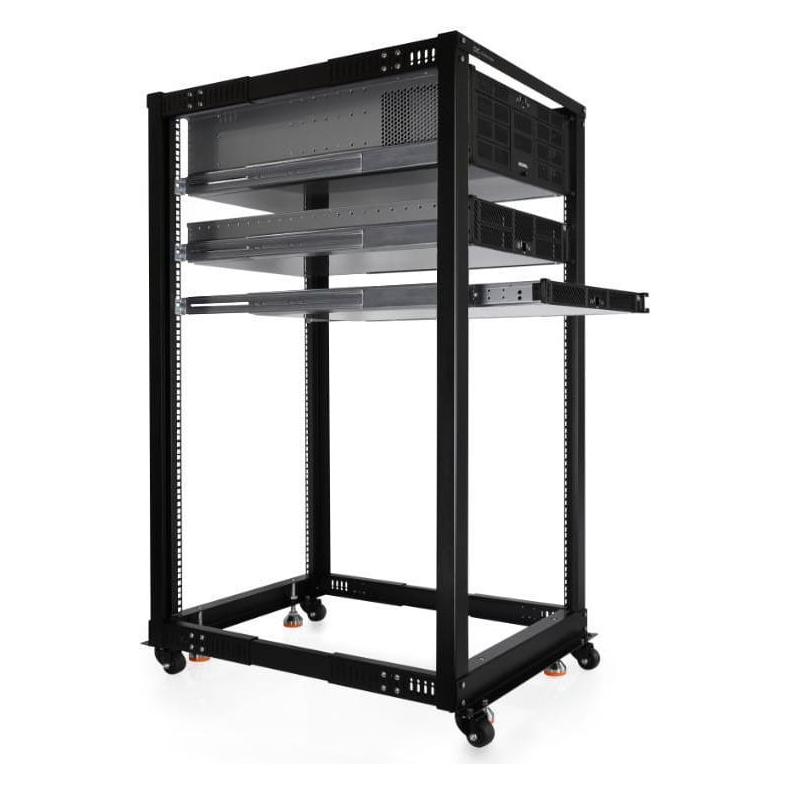 Alphacool GHE ES 19" Open Frame Serverrack 25HE Verstellbare Tiefe (10.87 HE, 19 Zoll Rack) (13738)