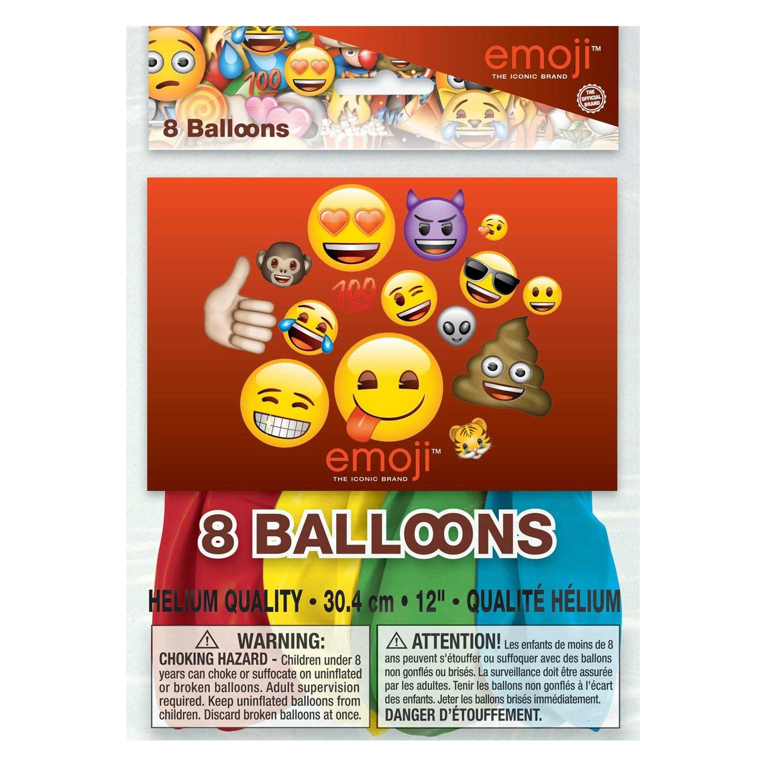 Haza Witbaard Ballons Emoji, 8st. (8x) (50615)