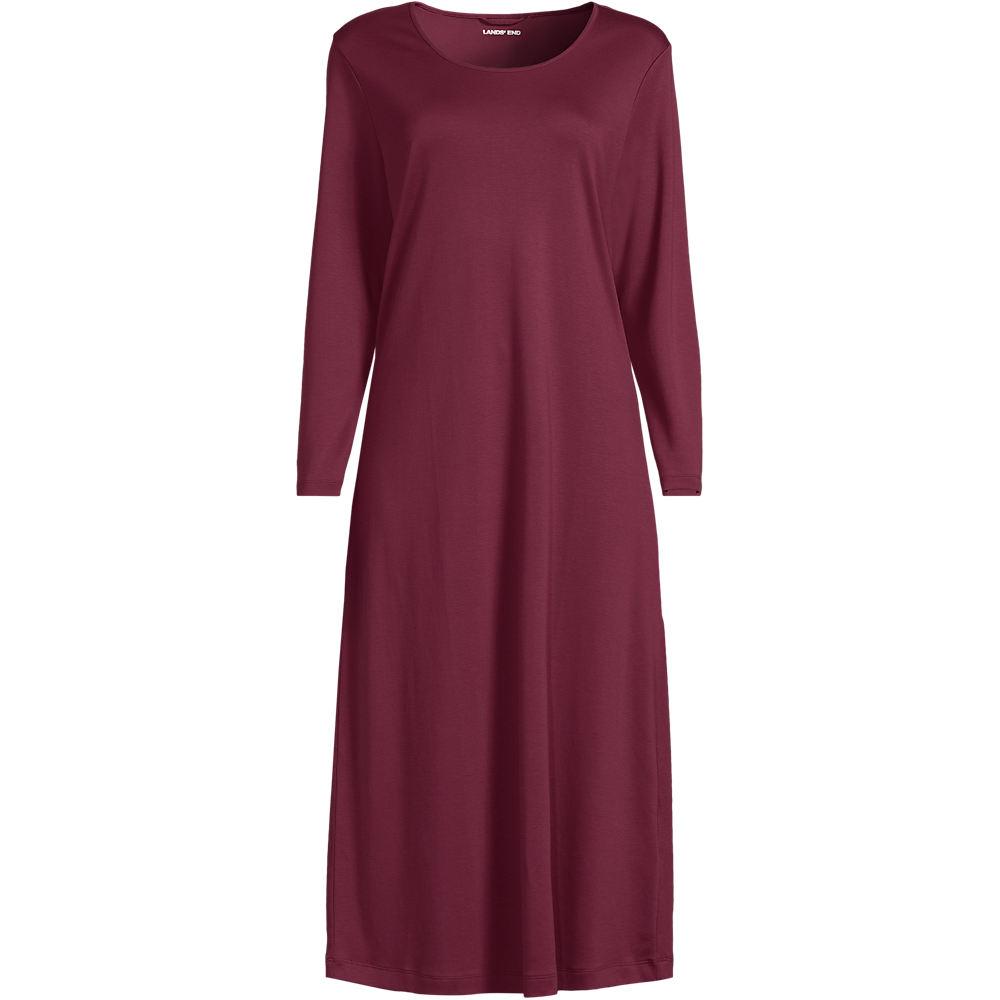 Supima Nachthemd in Petite-Größe, Damen, size: petite, Rot, Baumwolle, by Lands' End