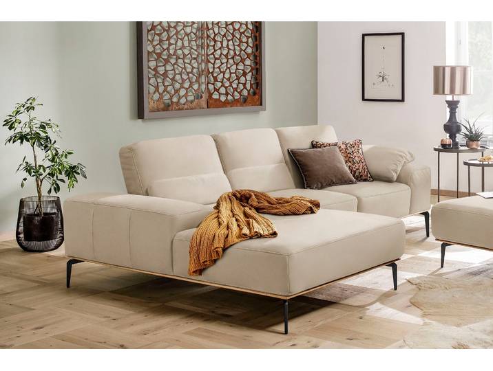 Ecksofa, Longlife Xtra-Leder Z73, Elfenbein, 279×178 cm, Recamiere Links, Modern, W.SCHILLIG