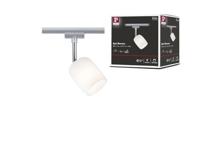 Paulmann 95337 URail Spot sur rail Blossom Spot simple G9 max. 10 W dimmable 230 V chrome mat\, satiné système de rail URail - Libre choix de l'ampoule