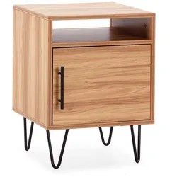 NACHTTISCH Alma 1 Tür Holzfarbe, Metallfüße