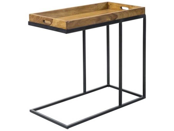 Beistelltisch In Tablettform Echtholz Sheesham/Schwarz