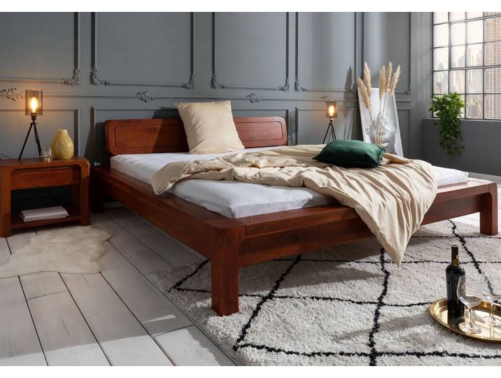 Bett Akazie 200x200x80 honig lackiert BUENO #021