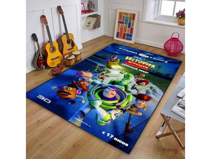 DSN-2503 Tapis de jeu antidérapant pour enfants motif dessin animé Disney Toy Story Buzz l'éclair pour salon Taille:120x180cm