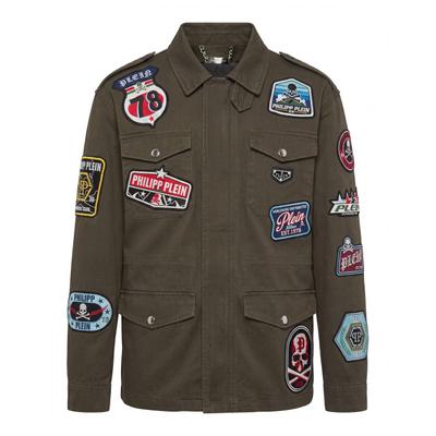 Blouson PHILIPP PLEIN "Military", Herren, Gr. 3XL, braun (65, military), Stoff: 100% Baumwolle. Futter: 100% Polyester, Jacken Blouson