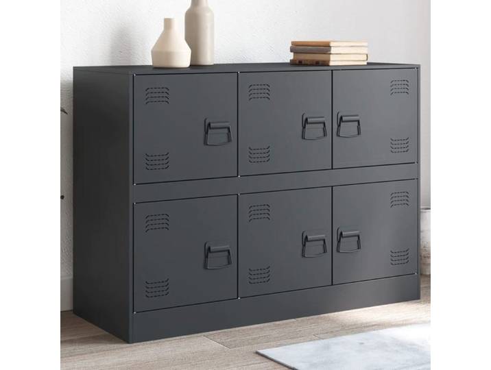 SALE 2025 Meuble bas bahut vaisselier - Buffet anthracite 99x39x73 cm acier 23 78 Kg 9229