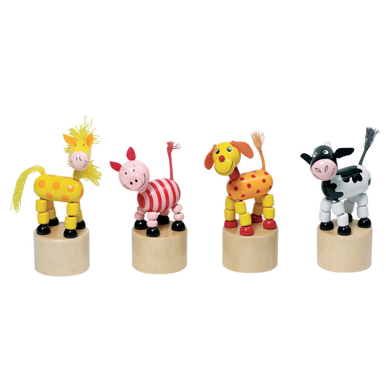 Goki wiebelende dierenfiguren