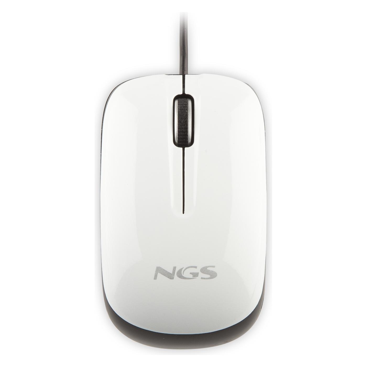 NGS WHITEFLAVOURMOUSE bílá / Myš / Optická / USB / 800 dpi / 3 tlačítka (Kabelgebunden) (NGS WHITEFLAMOURMOUSE)