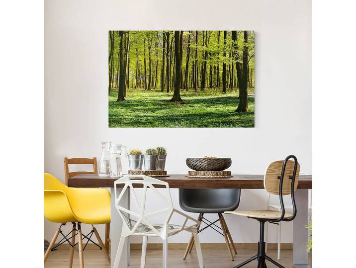 home24 Afbeelding Bosweide I linnen groen 90cm
