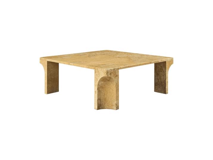 GUBI Doric Couchtisch Honey Amber Marmor, 80x80 cm