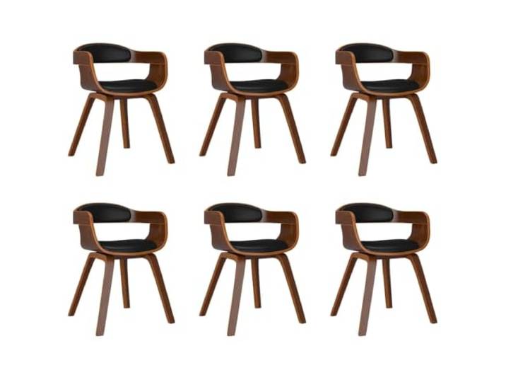 Fisinber Esszimmerstühle 6er Set, Schwarz Bugholz Kunstleder Ergonomische Sitzmöbel für Küche und Essbereich: Weiche Schaumstoffpolsterung sorgt für hohen Komfort bei Tischgesprächen.