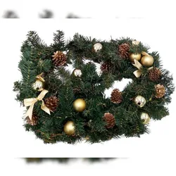 LED Tannengirlande 270cm Weihnachtsdeko Weihnachtsgirlande Girlande Türgirlande  gold