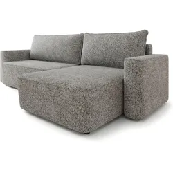ECKSOFA BELARO BL Hellgrau Chenille mit Schlaffunktion