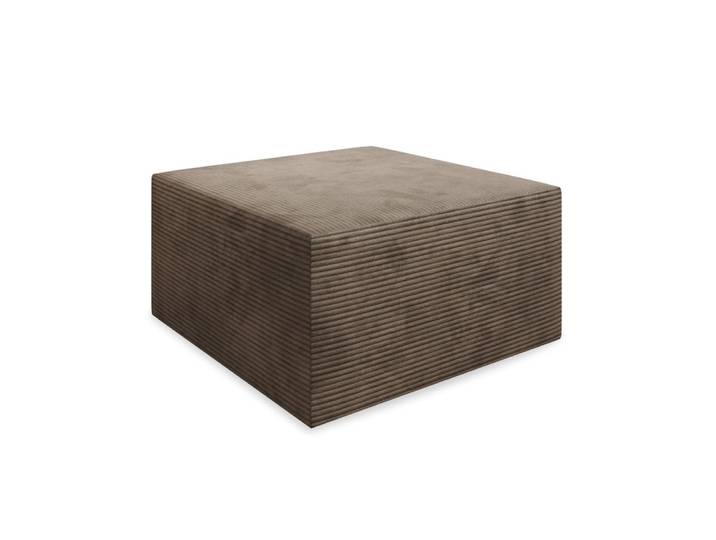 Pouf carré xl en velours côtelé taupe